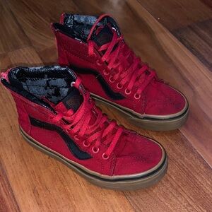 Vans Red High-Top Sneakers with Black Stripe size 13k
